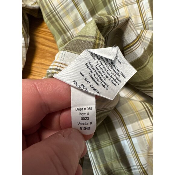 Eddie Bauer Mens Classic Fit Green Plaid Button-Down Long Sleeve Shirt Size TXL - Picture 9 of 11